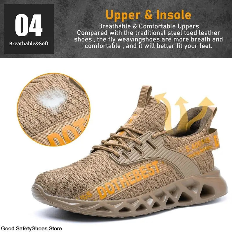 Scarpe antinfortunistiche da uomo per scarpe da ginnastica da lavoro donna uomo scarpe da lavoro con punta in acciaio scarpe protettive di sicurezza leggere anti-sfondamento anti-perforazione