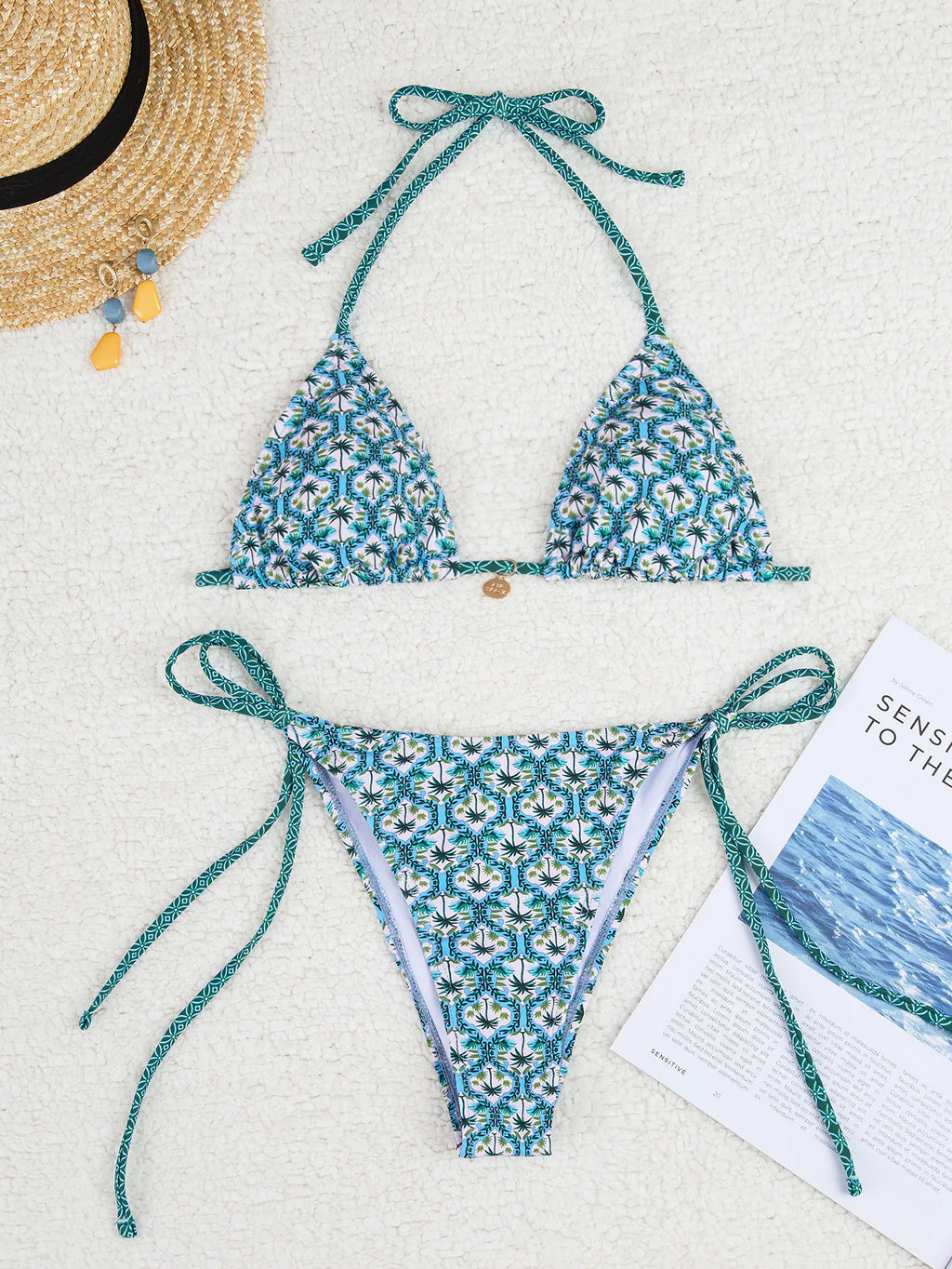 Nuovo Set Bikini Triangolo 2026 - Costume da Bagno Push-Up con Stampa Floreale e Slip Brasiliano