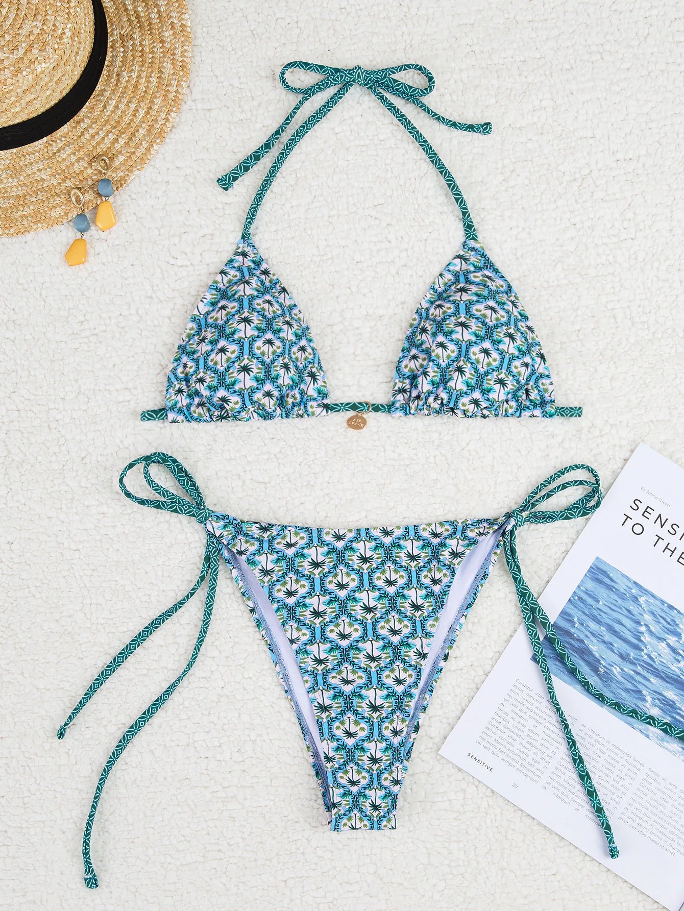 Nuovo Set Bikini Triangolo 2026 - Costume da Bagno Push-Up con Stampa Floreale e Slip Brasiliano
