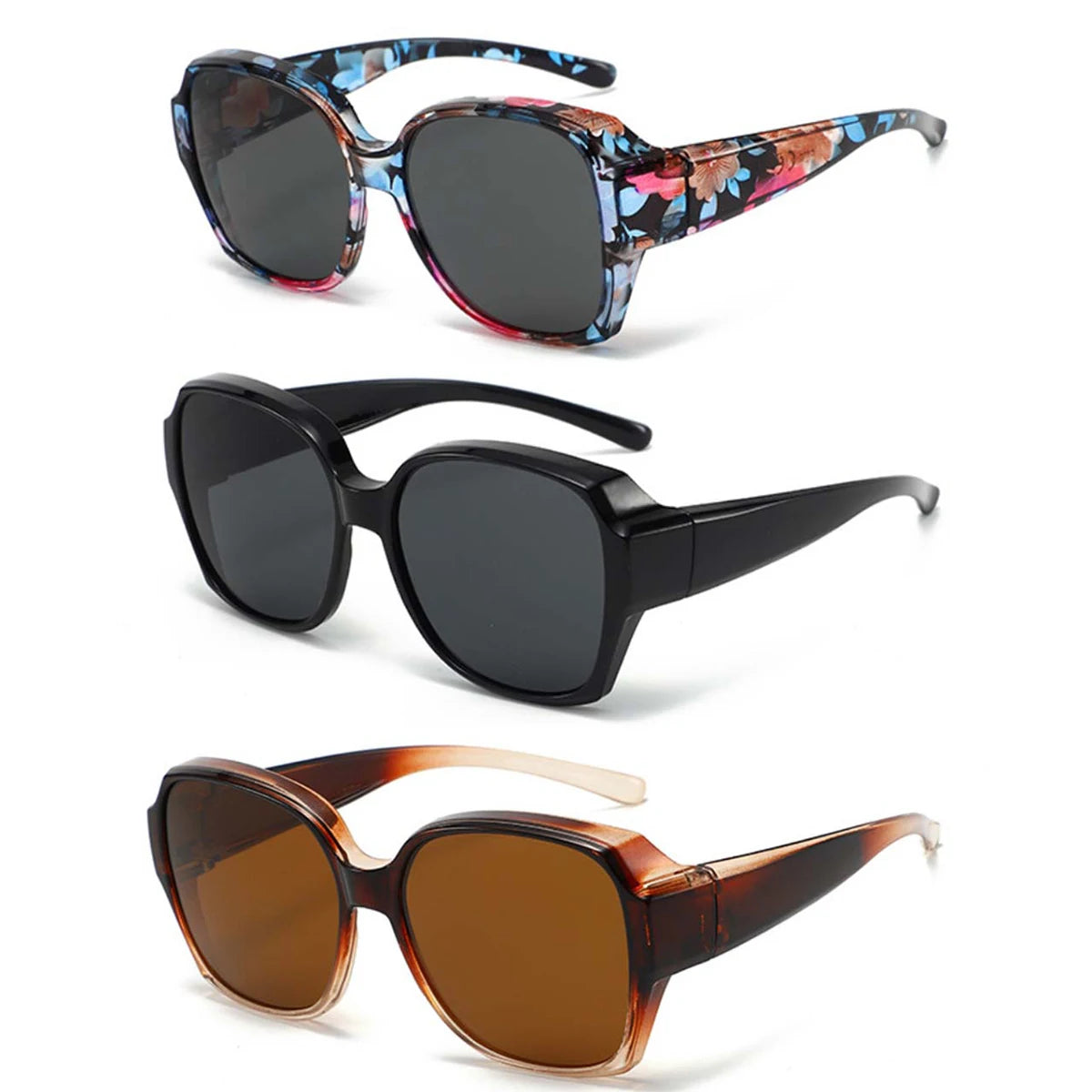 1/2/3PC Sunglasses Fit Over Glasses Polarized for Men Women, Wrap-Around Glasses UV400 Protection for Driving and Outdoor T01