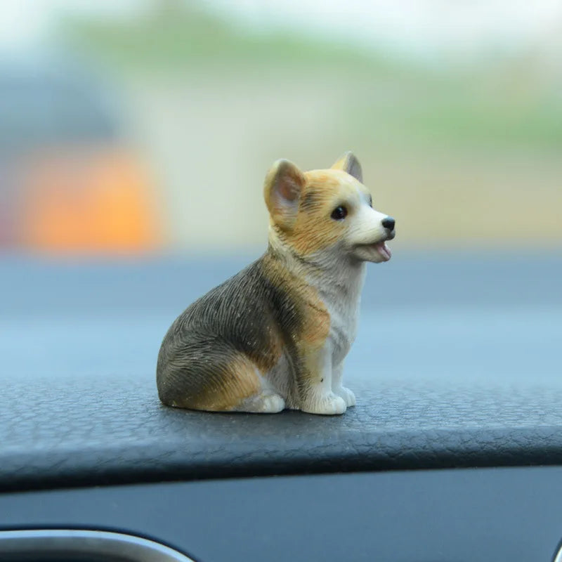 Mini Corgi Car Decoration Resin Crafts Dog Desk Decoration Decoration Simulation Cake Baking Decoration Kawaii Accessories