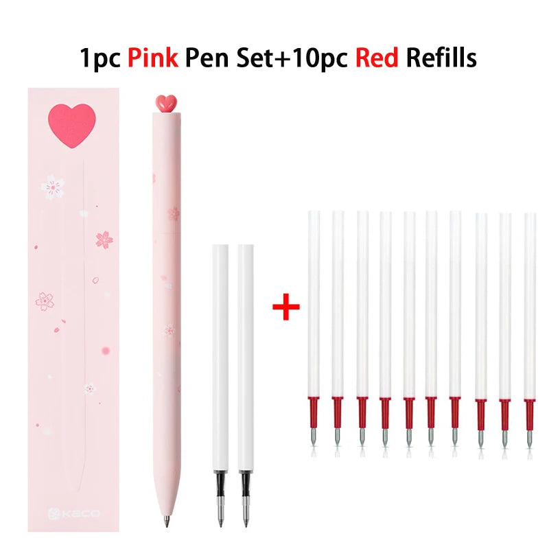 KACO Galaxy Gel Pens FIRST Heart Star Series Rotary Signature Pen Set, 0.5mm Gift Boxes, Students Brush Exam Writing Stationery