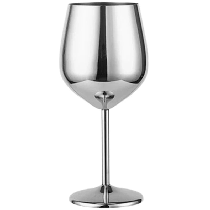 Calice per bicchiere da vino in acciaio inossidabile da 500 ml 304 color oro rosa argento oro, tazza in metallo resistente per vino rosso champagne bar party