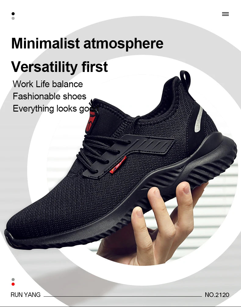 Sneakers da lavoro scarpe con punta in acciaio scarpe antinfortunistiche da uomo scarpe da lavoro antiforatura stivali moda indistruttibile calzature sicurezza