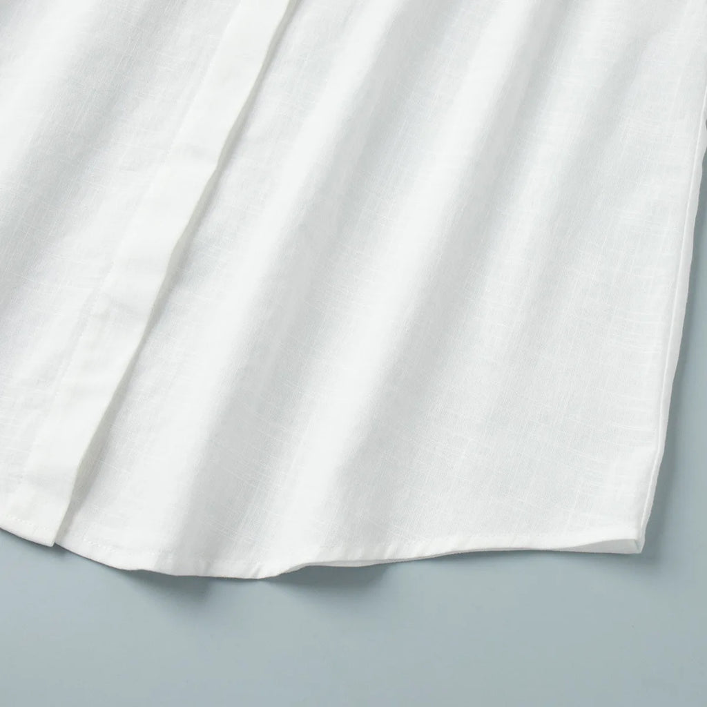 Abito chemisier casual da donna tinta unita con lacci, estivo, con risvolto, maniche lunghe, bottoni, mini abito plissettato, copricostume da spiaggia, outfit per vacanze 2026