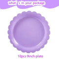 Piatti per feste usa e getta a forma di petalo viola chiaro blu da 7/9 pollici Ragazze Rosa Decorazione di compleanno per matrimoni Forniture per feste per baby shower