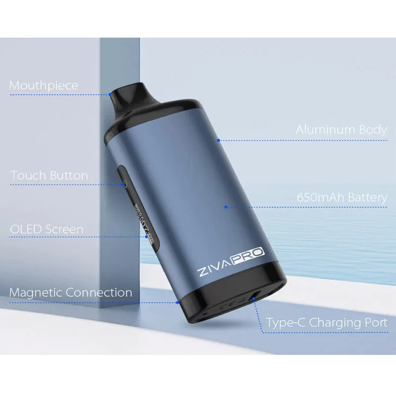 Kit originale Yocan Ziva Pro Vape Vaporizzatore 650mAh Batteria 510 Filettatura Schermo OLED 1.8V-4.2V Vape Pen Sigaretta elettronica Mod