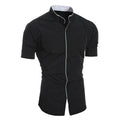 Nuova camicia a maniche corte da pendolarismo casual in tinta unita da uomo