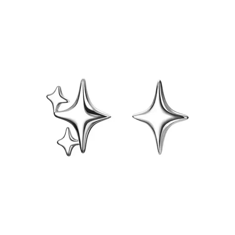 REETI 925 Timbro Argento Colore Stella Orecchini con perno Donne Ragazza Regalo Carino Banchetto Asimmetria Gioielli Dropshipping All'ingrosso