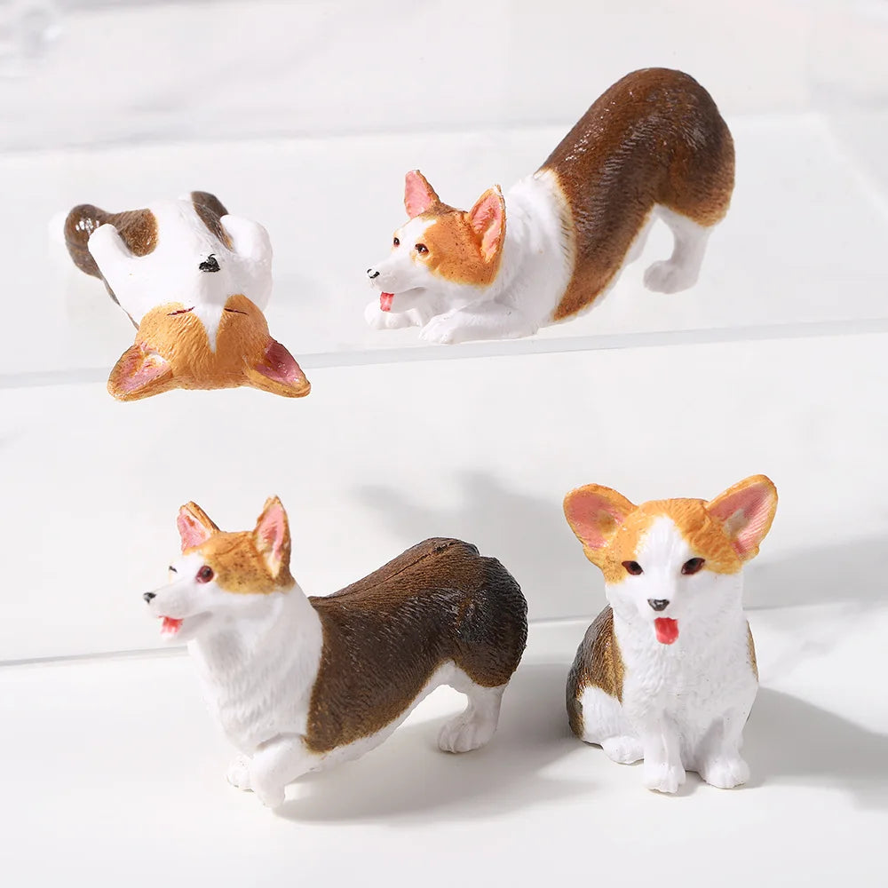 Accessori per giocattoli per cani da cruscotto per auto Decora squisiti mini ornamenti per bambole in resina Corgi Interni auto Decorazioni regalo per cuccioli carini