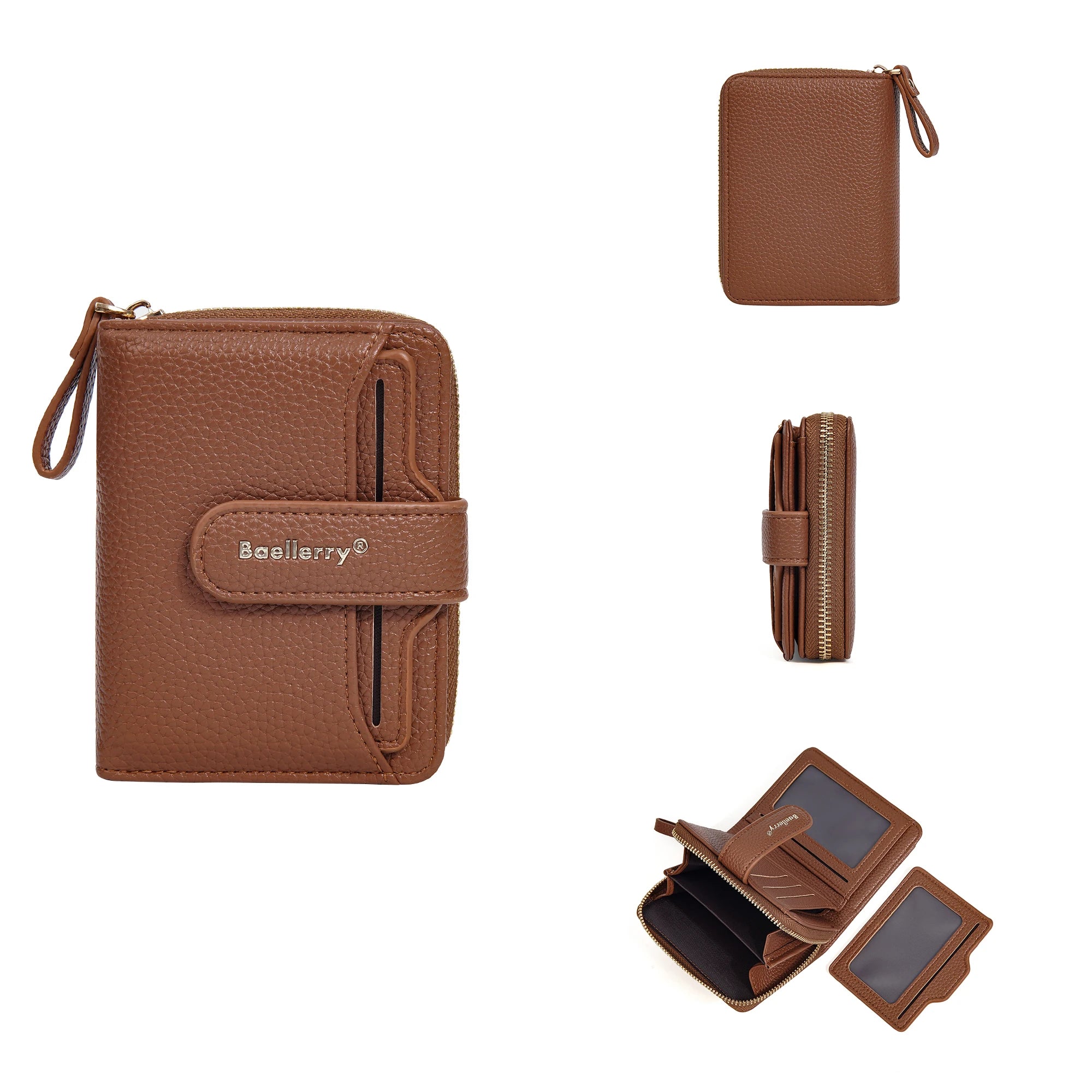 Portafoglio da Donna Baellerry Elegante con Chiusura a Zip, Multifunzionale con Protezione RFID, 6 Scomparti per Carte e Tasca per Monete, Regalo Minimalista