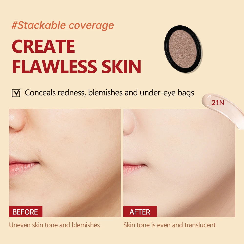 Ricarica per fondotinta con cuscino impermeabile Fondotinta ad alta copertura a lunga durata Trucco coreano Fondotinta CC Cream Tone Up Cream