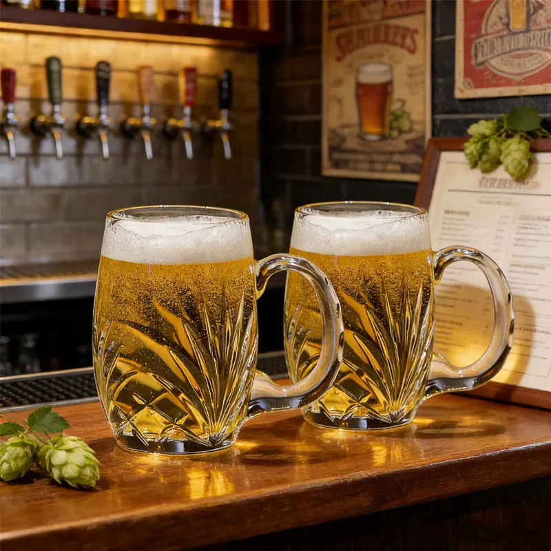Bicchiere da Birra e Cocktail da 480ml con Manico, Tazze per Birra di Frumento, Bicchieri per Bevande Fredde di Grande Capacità, Accessori da Bar