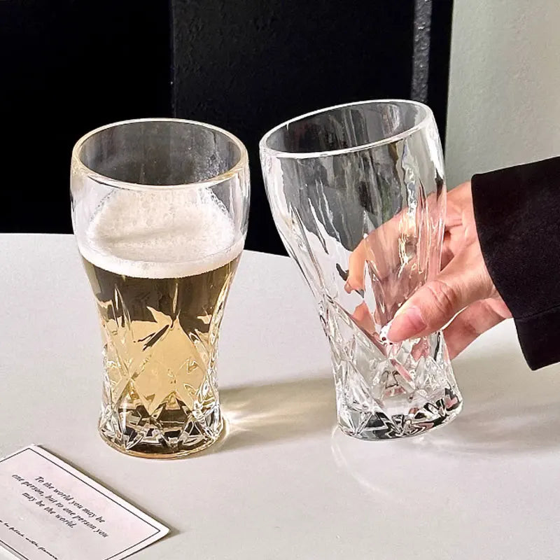 1 pz Bicchieri da Birra in Vetro Incisi Creativi, Tazze Artigianali Incise per Birrifici, Bicchieri da Birra alla Spina di Grande Capacità, Bicchieri di Alta Gamma
