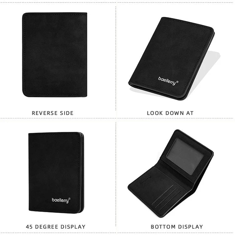 Portafoglio corto da uomo nuovo Semplice clip per carte casual Portafoglio maschile sottile Porta carte di patente di guida Portafoglio bifold sottile per uomo
