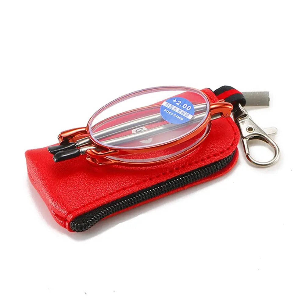 Occhiali da lettura portatili pieghevoli anti luce blu con custodia Donna Uomo Occhiali da presbite ultraleggeri Occhiali d'ingrandimento vintage