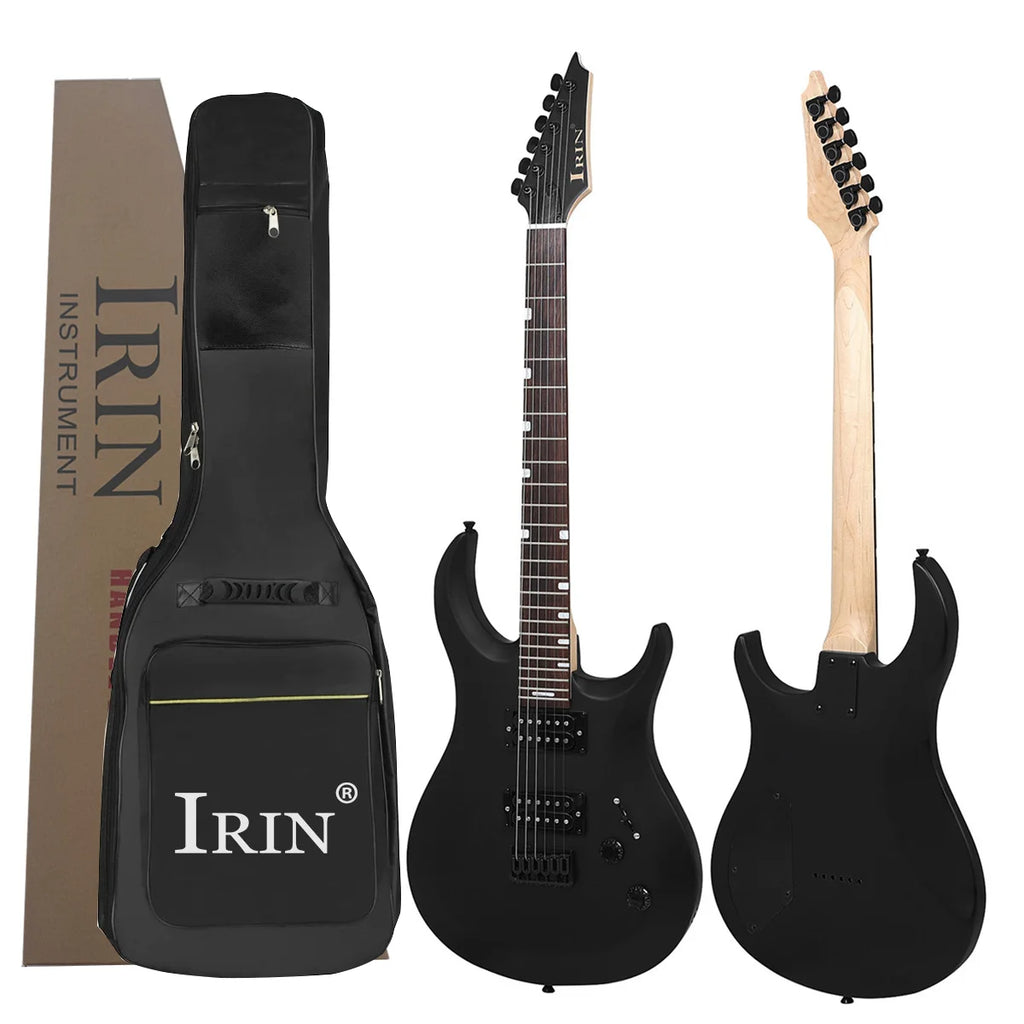 Chitarra elettrica IRIN a grandezza naturale R-370 Chitarra elettrica a 24 tasti con doppio pickup con custodia e pacchetto di accessori Pacchetto di avviamento per principianti