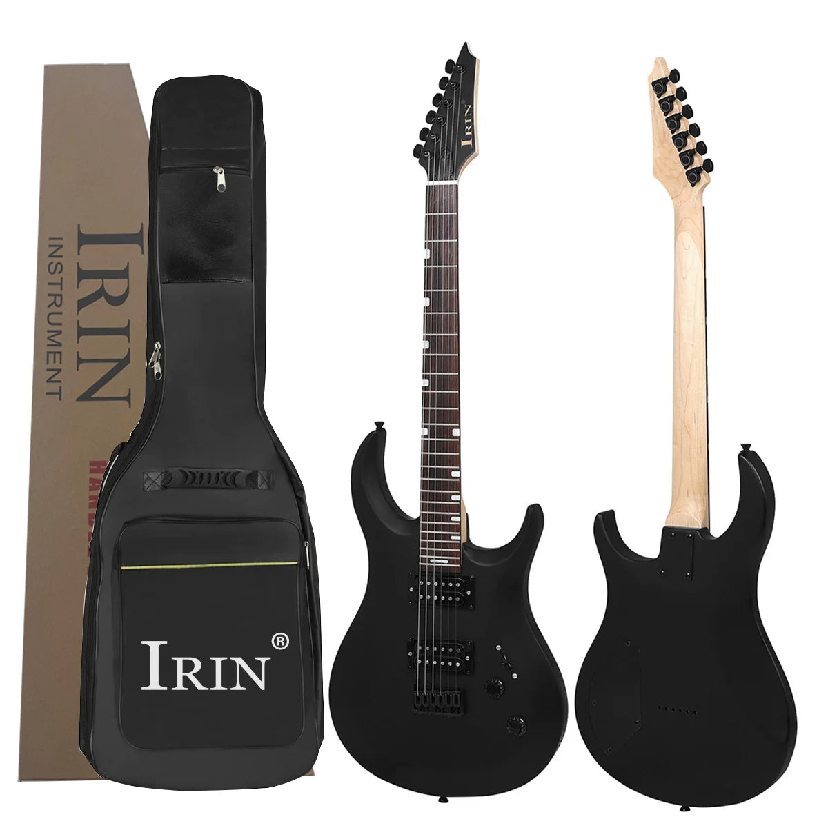 Chitarra elettrica IRIN a grandezza naturale R-370 Chitarra elettrica a 24 tasti con doppio pickup con custodia e pacchetto di accessori Pacchetto di avviamento per principianti