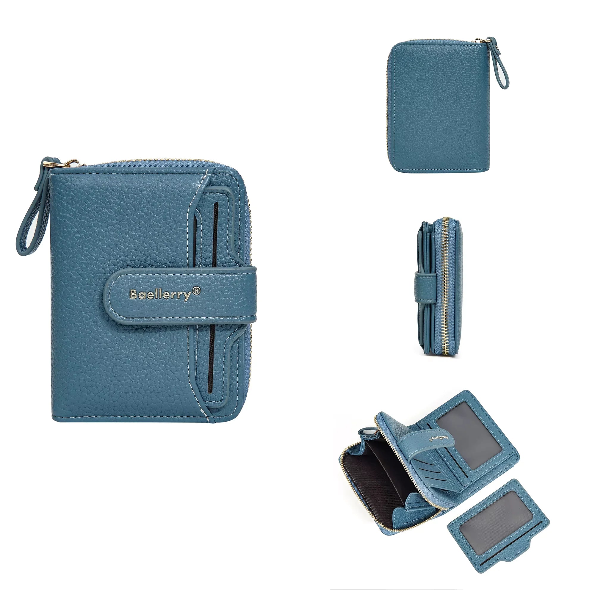 Portafoglio da Donna Baellerry Elegante con Chiusura a Zip, Multifunzionale con Protezione RFID, 6 Scomparti per Carte e Tasca per Monete, Regalo Minimalista