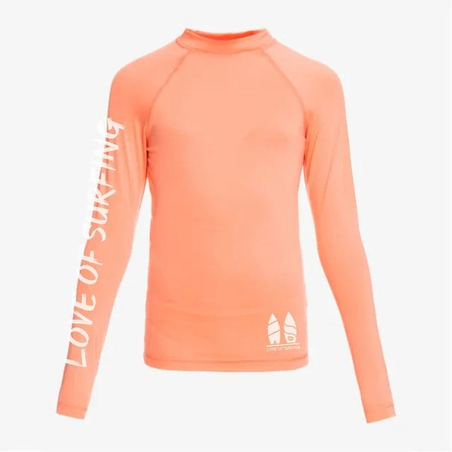 Camicia da surf da donna nuova T-shirt da surf da donna Love Protezione solare da spiaggia Rashguard Protezione UV Costumi da bagno UPF Diving Sportsuit