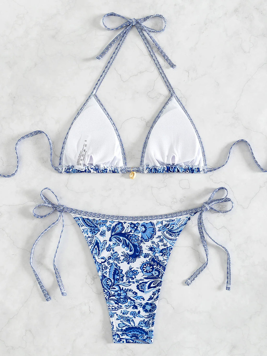 Nuovo Set Bikini Triangolo 2026 - Costume da Bagno Push-Up con Stampa Floreale e Slip Brasiliano