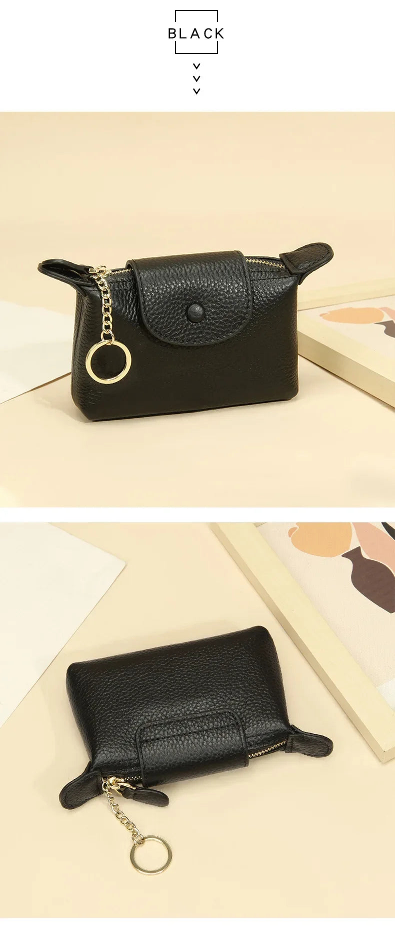 Portamonete da donna in pelle di mucca di nuova moda Porta carte creative per chiavi e rossetti Portaoggetti Portafoglio carino per donne e donne
