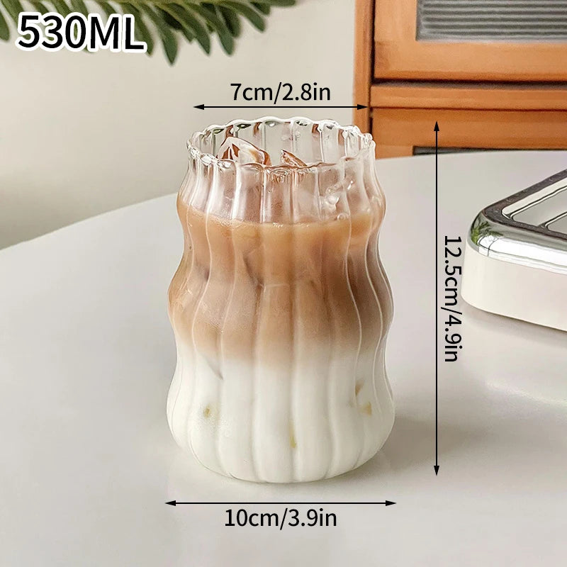 1/6 pezzi tazza di vetro giapponese tazza di vetro per caffè al latte tazza trasparente birra ins tazza di acqua potabile accessorio da cucina tazze di vetro per acqua