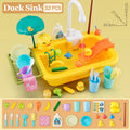 Giocattolo Lavello da Cucina per Bambini, Lavastoviglie Elettrica con Acqua Corrente, Gioco di Imitazione con Cibo e Pesca, Regalo per Bambine