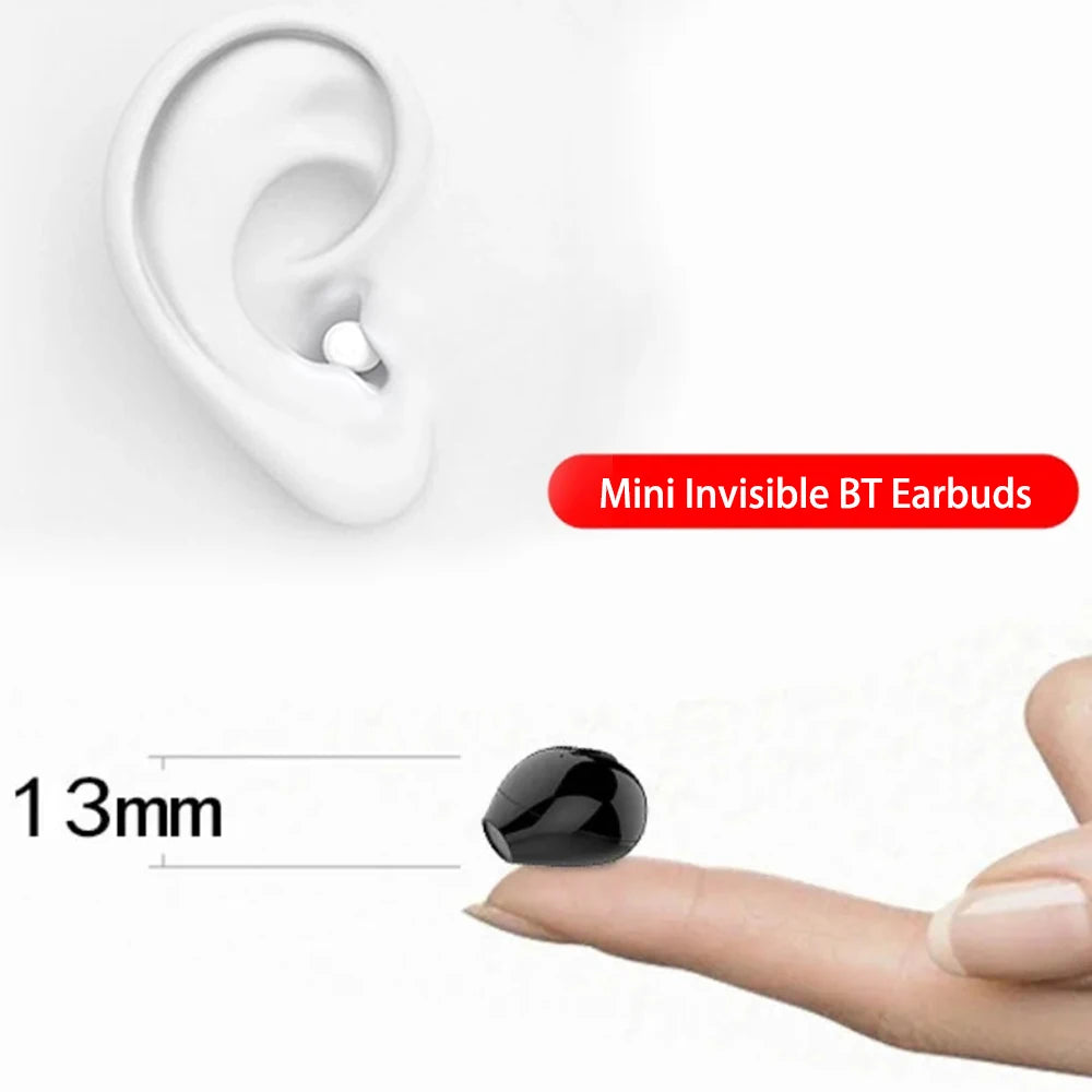 Mini cuffie per il sonno invisibili Auricolari wireless Bluetooth TWS con microfono Auricolari in-ear con cancellazione del rumore Cuffie sportive