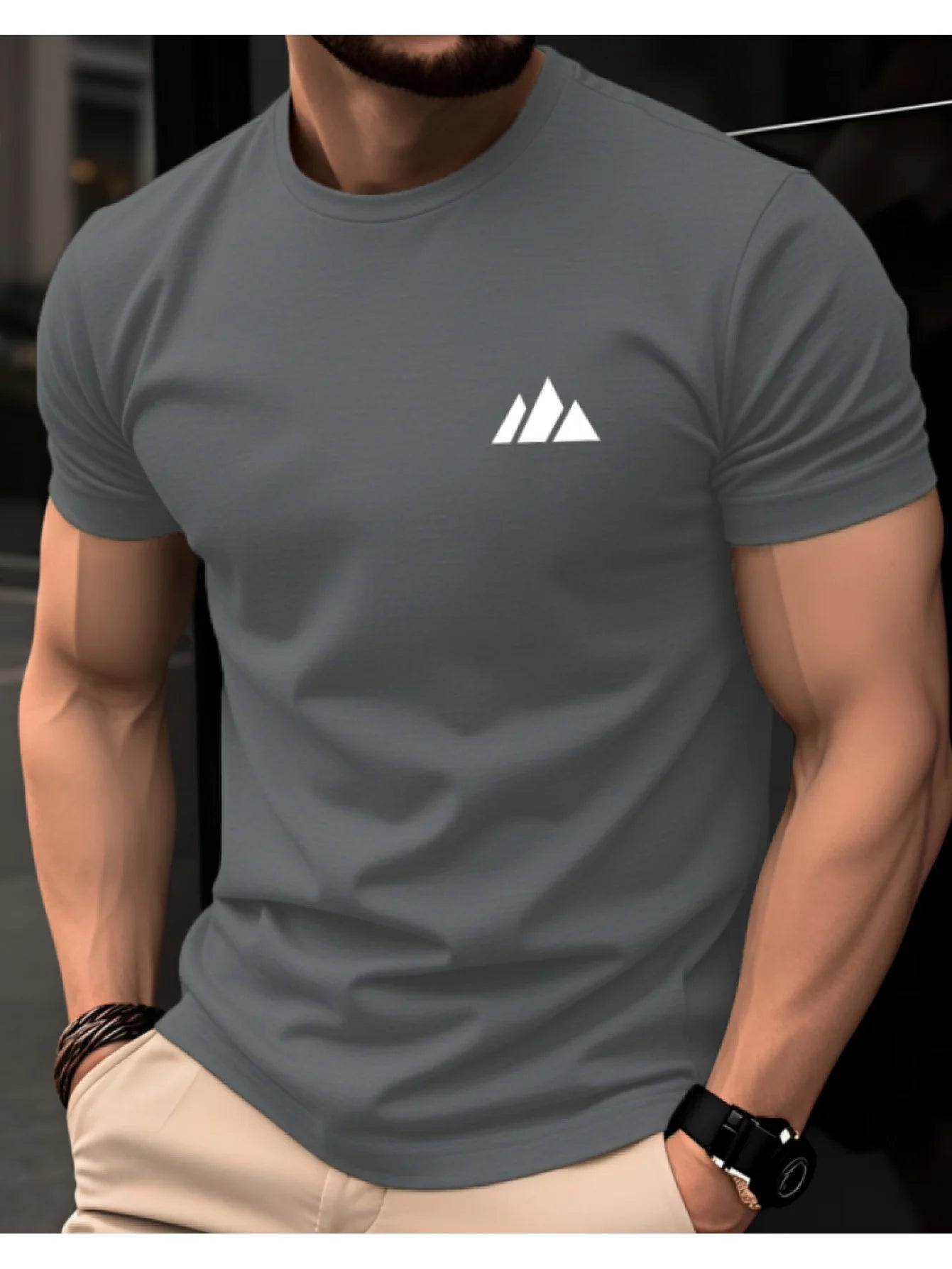 T-shirt da uomo in puro cotone per l'estate 2026: morbida, confortevole, assorbe il sudore, casual e alla moda, streetwear da uomo
