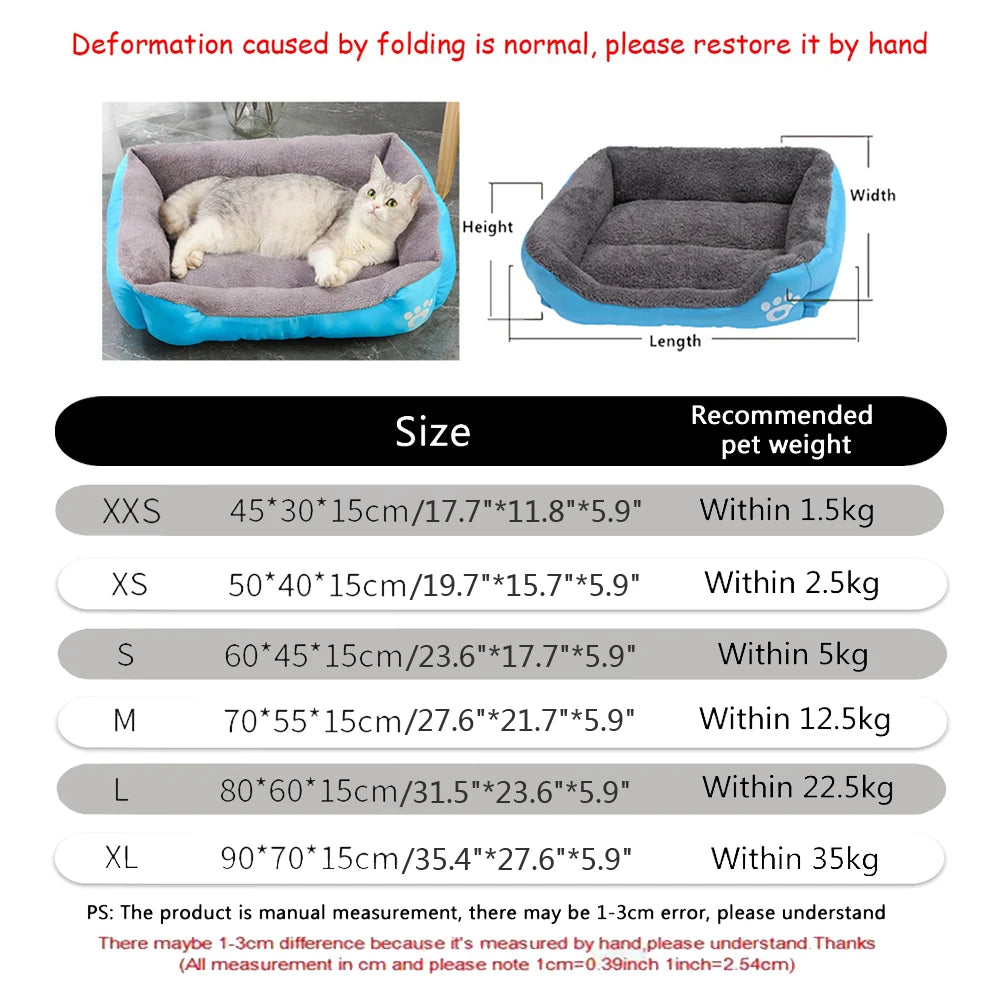 Morbido divano quadrato per cani di grandi dimensioni Cuscino elastico per casa per cani Inverno caldo Letto per cani medio Lavabile Cuccia per gatti Accessori per la casa