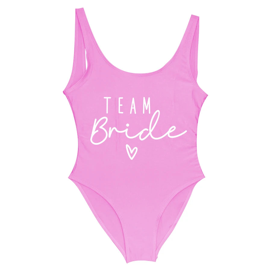 Costumi da bagno per addio al nubilato Costumi da bagno interi per la sposa della squadra Sposa per essere donna Costumi da bagno rosa Costumi da bagno per addio al nubilato Beatchwear