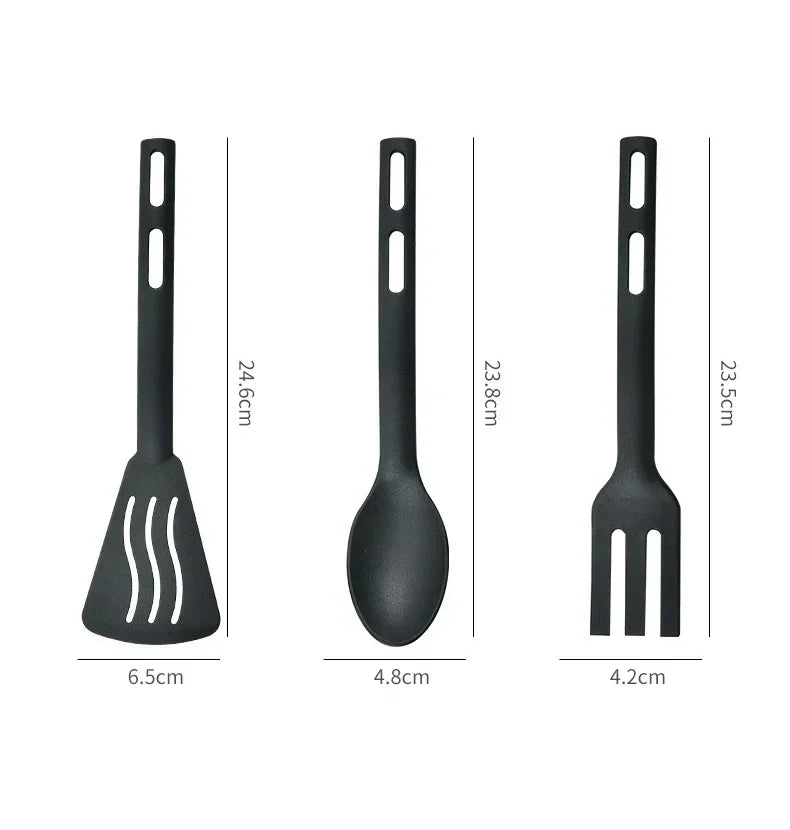 1/3PCS Utensili da cucina in nylon Set Utensili da cucina da cucina Tornitore a fessura Cucchiaio solido Forchetta Per bambini Forchetta Cucchiaio Stoviglie
