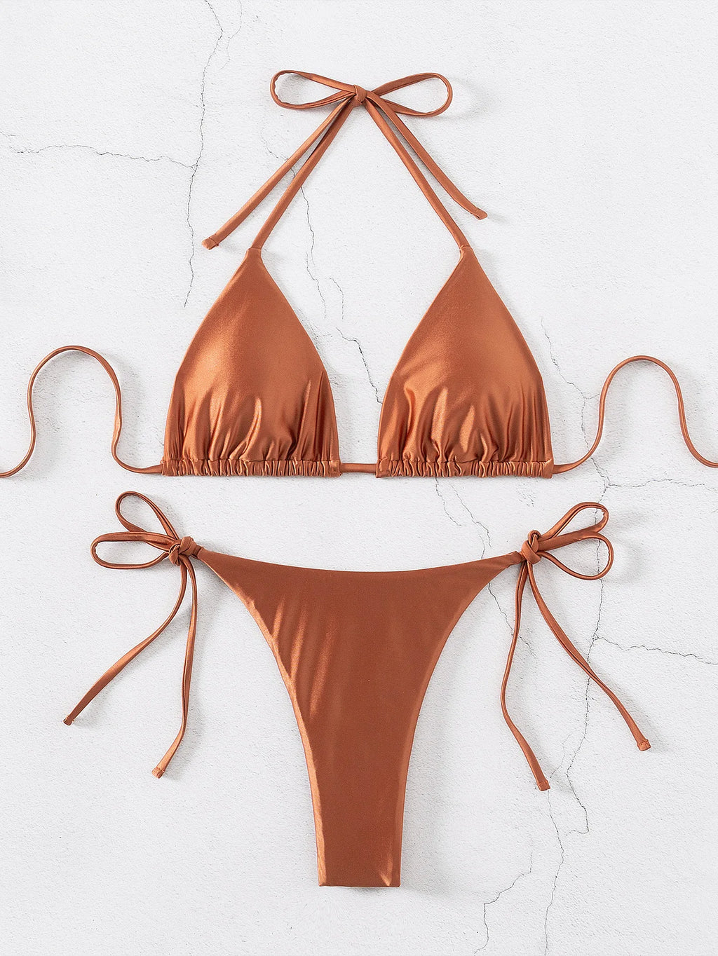 Nuovo Set Bikini Triangolo 2026 - Costume da Bagno Push-Up con Stampa Floreale e Slip Brasiliano