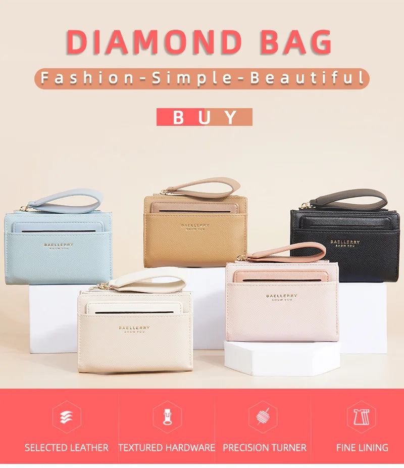Portafoglio di Lusso Baellerry per Donne, Elegante Portamonete Sottile in Pelle PU con Scomparti Multipli per Carte
