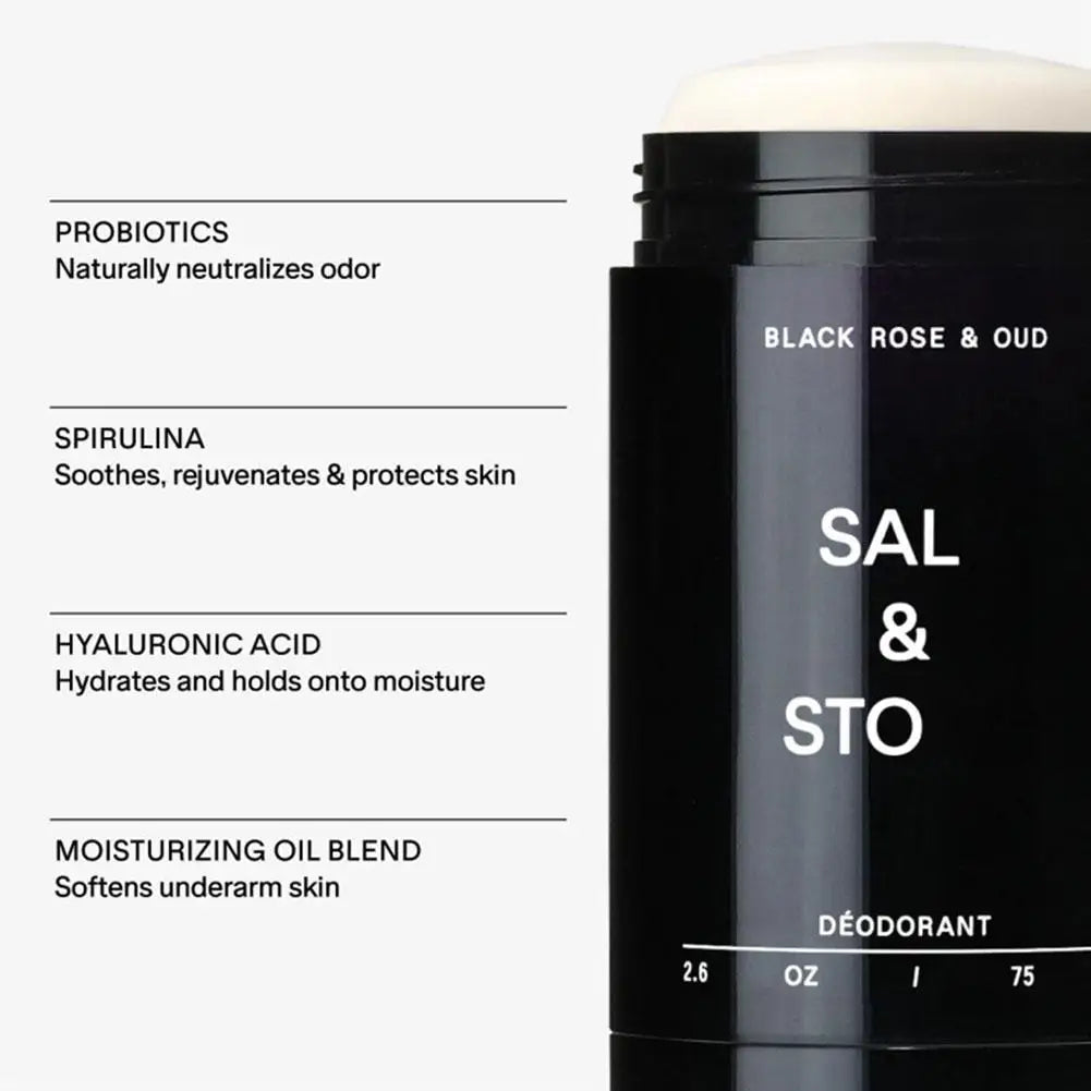 SALT&STONE Fragrance Deodorant Stick Long-lasting Scent Sandalwood Fragrance Refreshing Non-sticky Underarm Care Eliminates Odor
