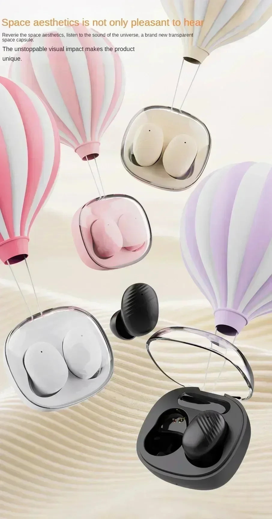 Auricolari Bluetooth TWS, cuffie wireless con cancellazione del rumore e microfono, compatibili con smartphone.