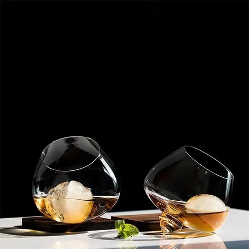 1Pc Irregolare Whisky Bicchiere di Vino Rotante Pancia Alta Birra Whisky Brandy Cocktail Bere Bicchiere di Vino Bicchiere Giù Bar di Vetro