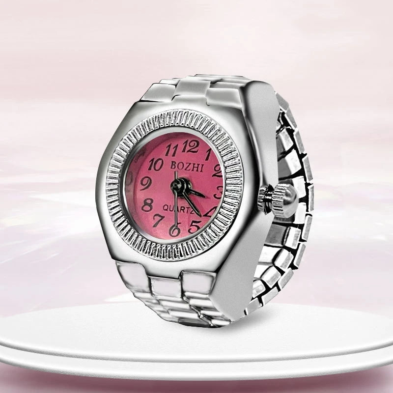 Orologio ad anello Nuovo quadrante circolare con dito in lega creativa di vendita calda Coppia di uomini e donne