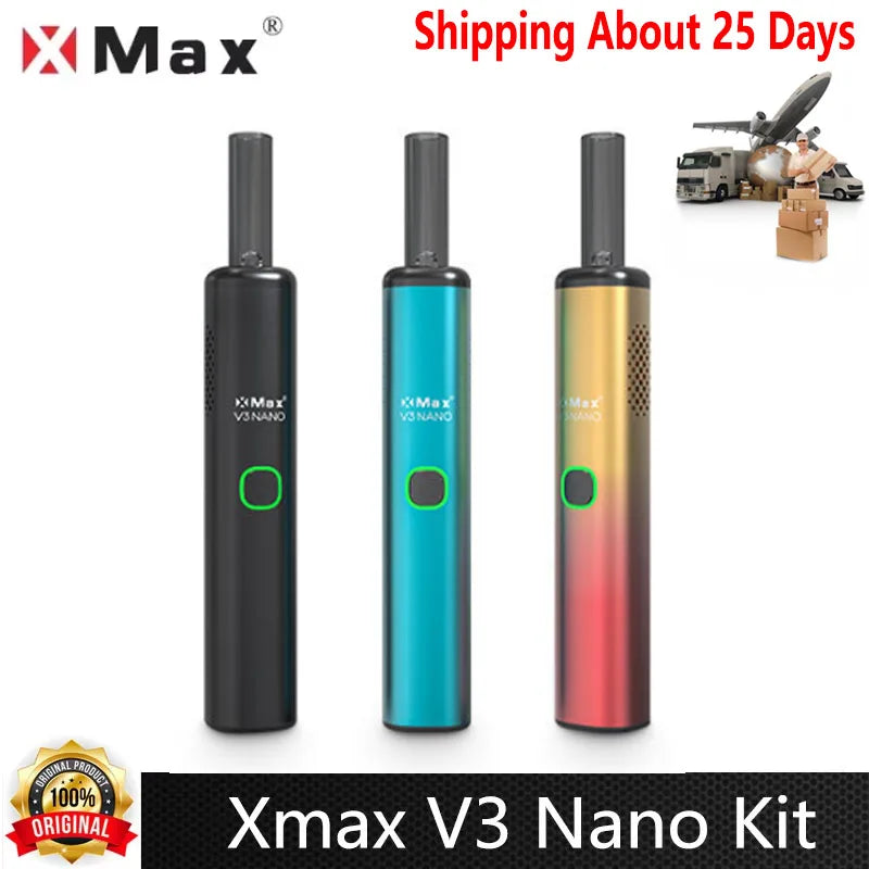 Kit Originale Xmax V3 Nano per Sigaretta Elettronica, Vaporizzatore 1000mAh con Caricatore USB-C e Boccaglio in Vetro per Erbe Secche