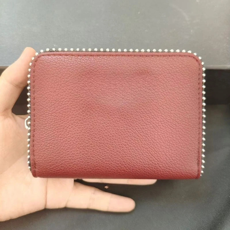 Nuovo Portafoglio da Donna ZV in PU con Catena Metallica, Porta Carte, Pochette in Denim, Portamonete, Portafoglio Piccolo