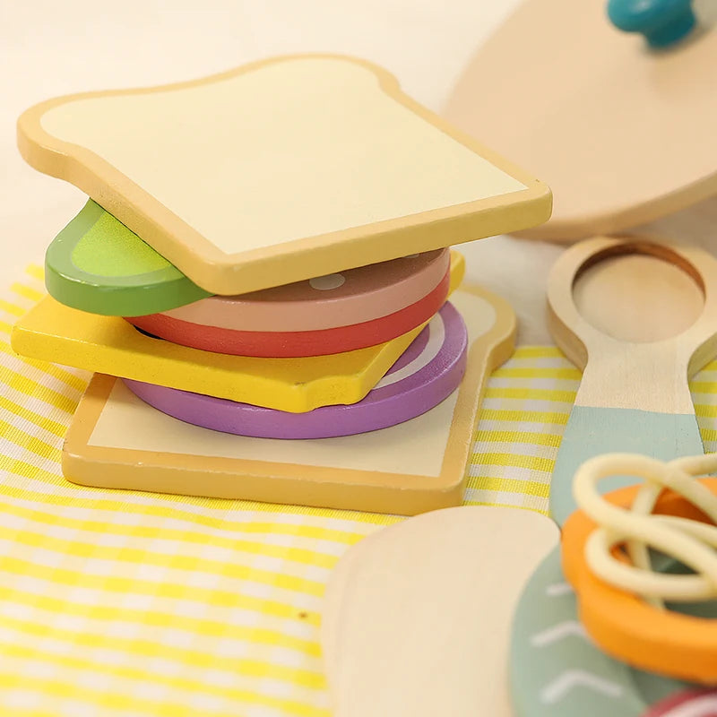 Giocattoli da cucina di simulazione per bambini in legno, giocattoli educativi per la prima educazione, pentole, padelle, giochi di finzione, cibo, giochi di ruolo