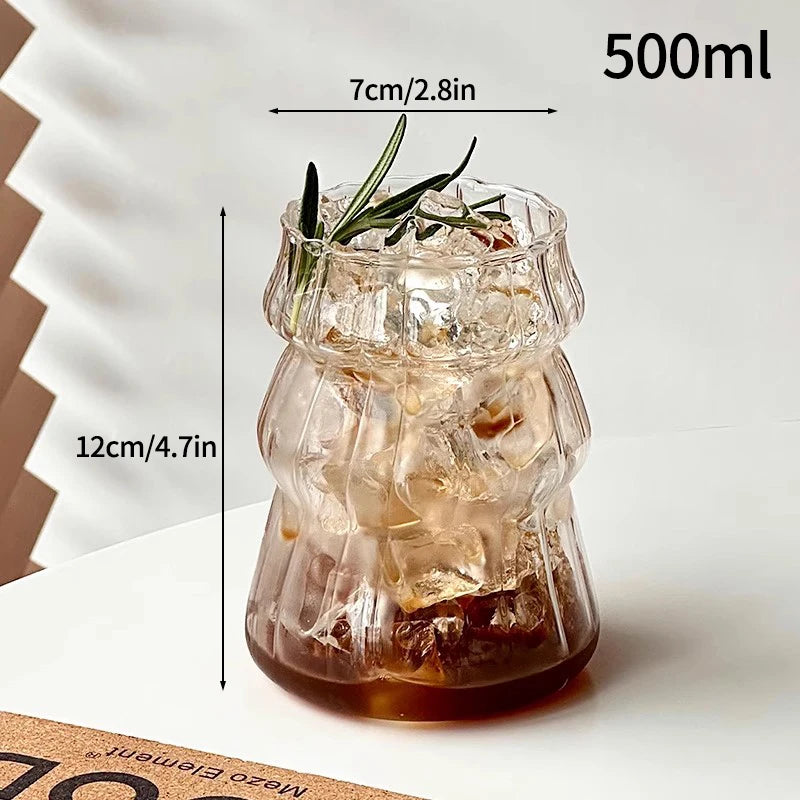 1/6 pezzi tazza di vetro giapponese tazza di vetro per caffè al latte tazza trasparente birra ins tazza di acqua potabile accessorio da cucina tazze di vetro per acqua