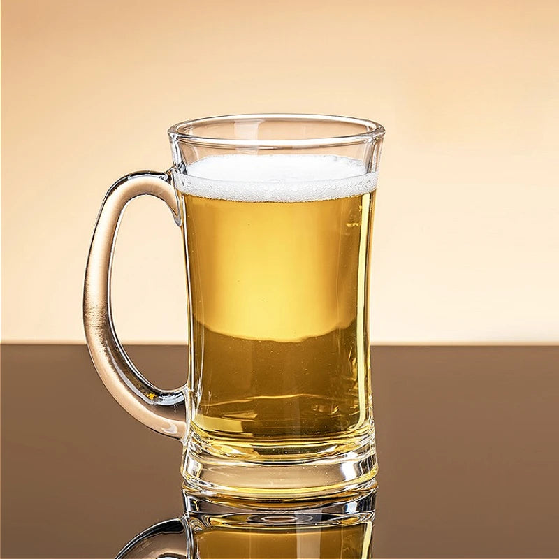 Bottiglia d'acqua trasparente in vetro da birra creativo con manico Bicchiere da birra artigianale per feste Bar Tazza per bevande Tazza per bevande fredde Bicchiere da vino per feste
