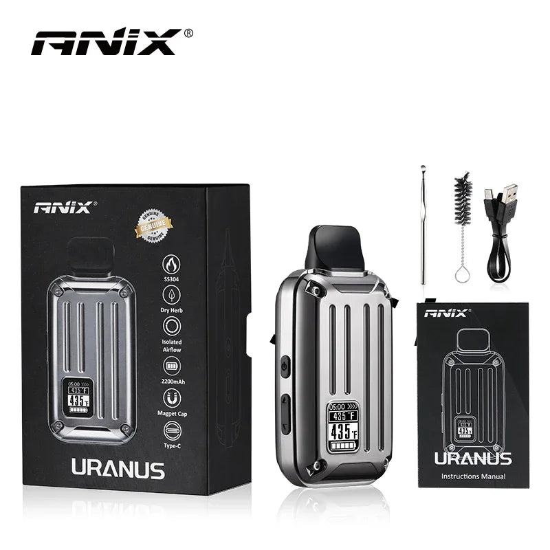 ANIX Uranus Dry Herb vaporizzatore sigaretta elettronica portatile 2200mAh batteria schermo OLED Herbal Vape Pen Herbal Starter Kit Ecig