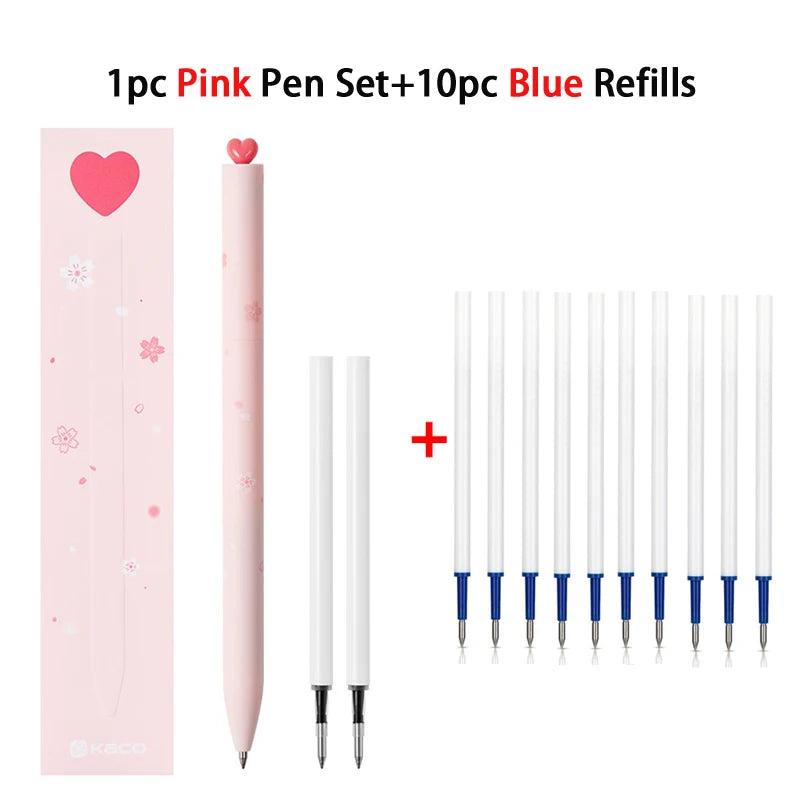 KACO Galaxy Gel Pens FIRST Heart Star Series Rotary Signature Pen Set, 0.5mm Gift Boxes, Students Brush Exam Writing Stationery
