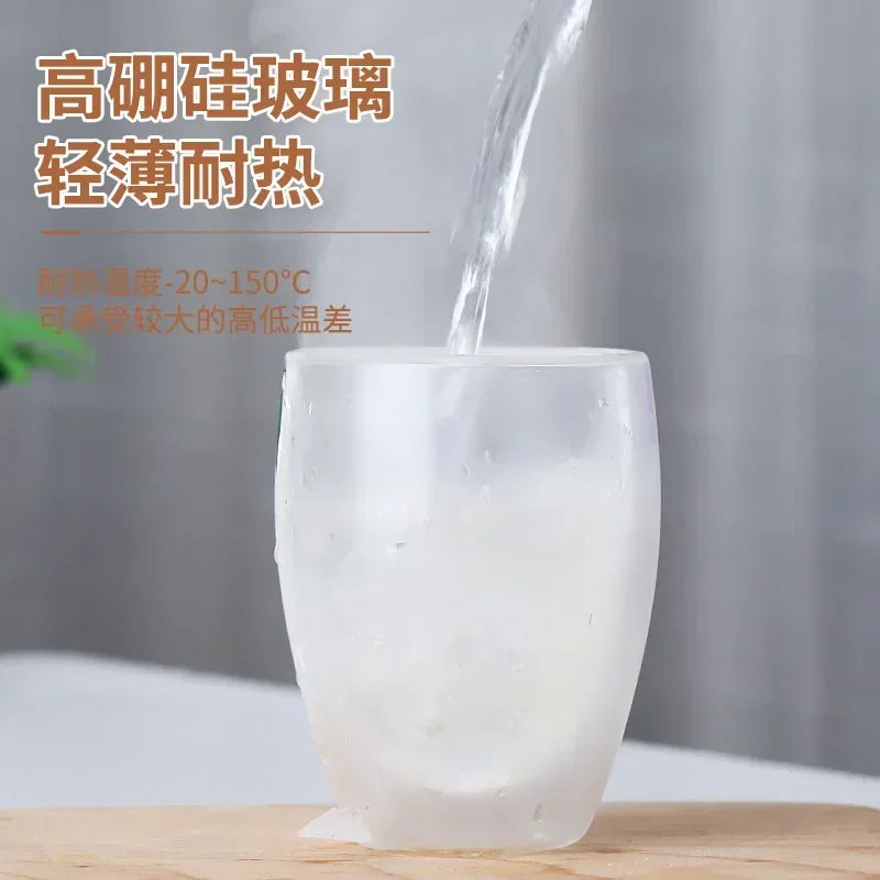 Tazza di vetro a doppia parete resistente al calore 80-650 ml Birra Latte Caffè Tazze d'acqua Tazza trasparente Bicchieri di vetro all'ingrosso Set di tazze regalo