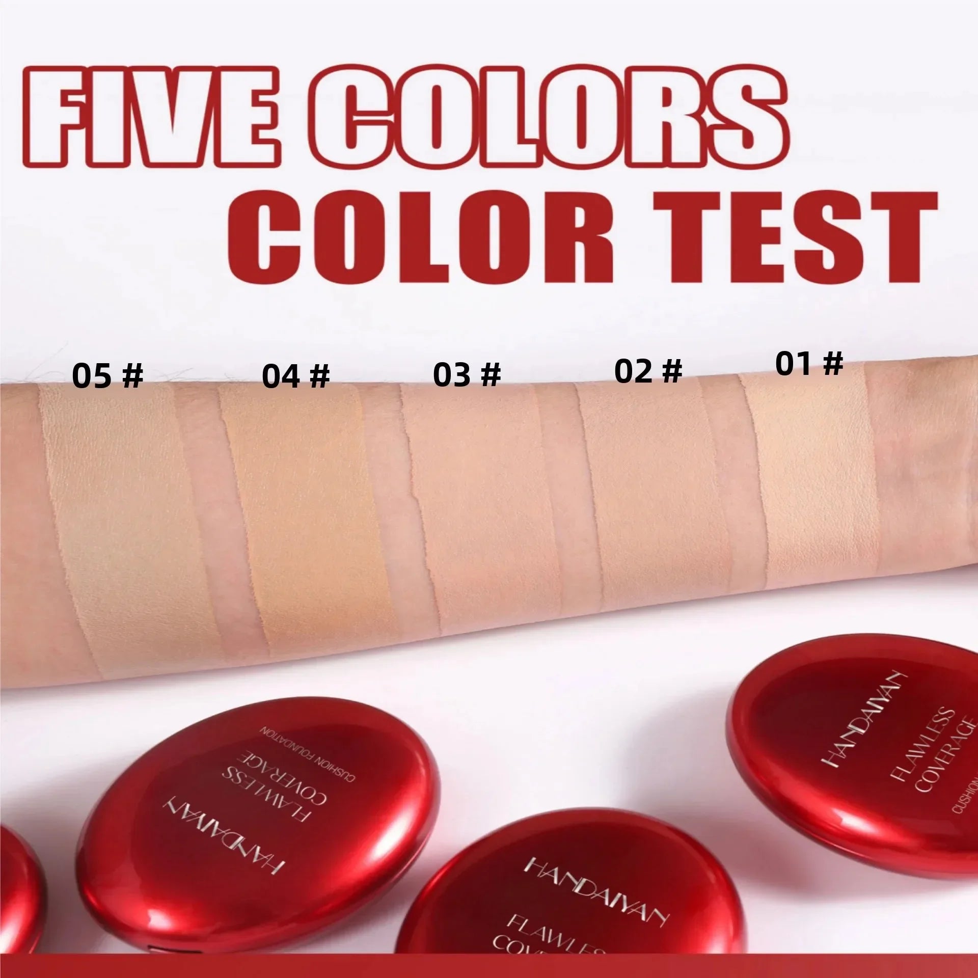 Fondotinta coreano Air Cushion - Correttore idratante naturale leggero Base per trucco a lunga durata per donna con controllo dell'olio sbiancante