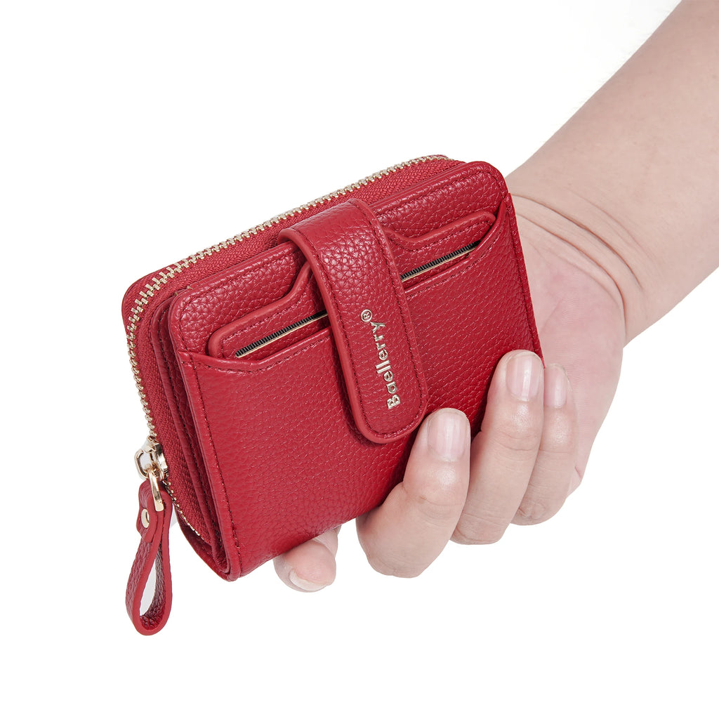Portafoglio da Donna Baellerry Elegante con Chiusura a Zip, Multifunzionale con Protezione RFID, 6 Scomparti per Carte e Tasca per Monete, Regalo Minimalista