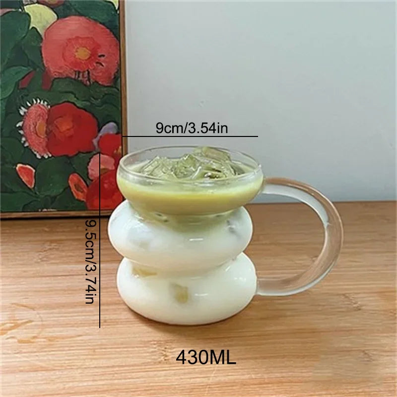 Ins Style tazza di vetro trasparente irregolare tazza da caffè resistente al calore bevande estive succo di birra tazza di acqua al latte tazze di vetro da Cocktail